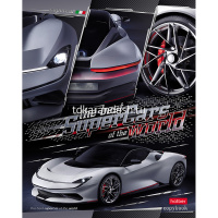 Тетрадь А5 48л клетка "SuperCarsWorld" на скобе 3D фольга матовая ламинация 5 дизайнов 061402 от магазина "Карандаш"