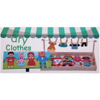 Игра логическая "Подбери гардероб" 31х14,5см (прищепки 8шт., карточки 20шт., одежда 42шт.) дерево XJ от магазина "Карандаш"