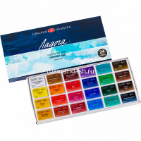 Краски акварельные 24 цвета "Ладога" 2,5мл кюветы 2041027/2041026 от магазина "Карандаш"
