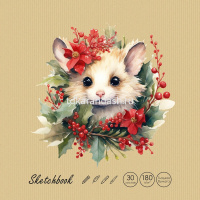 Скетчбук 19х19см 30л 180г/м2 "Draft and Craft. Cute mouse" евроспираль, крафт-обложка ТСК305454 от магазина "Карандаш"