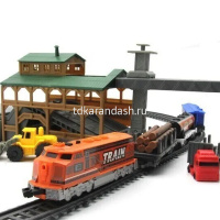 Железная дорога Локомотив + 4 вагона, 59х7х40,5см, длина пути 450см (свет, звук) 2083/YS269681 от магазина "Карандаш"