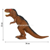 Динозавр р/у 22х36см коричневыый, пластик (свет, пар, движение) JB1168410 от магазина "Карандаш"