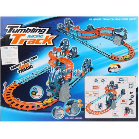 Автотрек 80 деталей пластик 55х42х8см (трек, 2 машинки) 2082702/89914 от магазина "Карандаш"