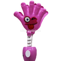 Мыльные пузыри "Рука смайл" 28см, 3 отверстия, 3 цвета, с хлопушкой Y11185-24 от магазина "Карандаш"