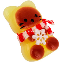 Игрушка-антистресс сквиш "Кошка" 8,5х6см с шарфиком и снежинкой Y11041-24 от магазина "Карандаш"