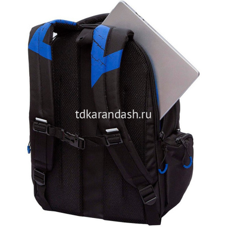 Рюкзак 32х42х22см, 1100гр, 2 отделения, 4 кармана, черный/синий RU-423-14/11 от магазина "Карандаш"