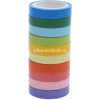 Набор декоративной клейкой ленты 7мм х 3м 4шт/уп цвет ассорти Y9268-19 от магазина "Карандаш"