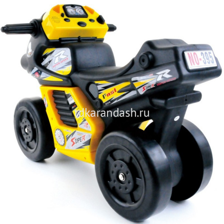 Каталка "Мотоцикл" 59,5х44,5х38см, желто-черный, пластик (звук) 587868/395 от магазина "Карандаш"
