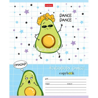 Тетрадь А5 12л линия "Веселые Авокадики" на скобе 5 дизайнов 12Т5В2/067637 от магазина "Карандаш"