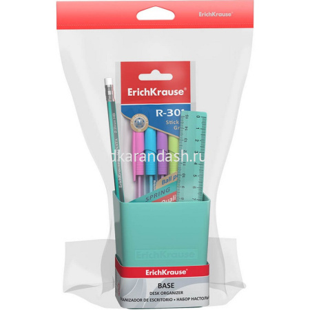 Набор настольный "Base Pastel" 18,5х8х23см 6 предметов, пластик, мятный 53687 от магазина "Карандаш"