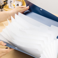 Портфель А4 8 отделений пластик синий EF606 от магазина "Карандаш"