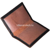 Обложка для паспорта 95х143мм черная, натуральная кожа, в подарочной коробке O.8.TXF. от магазина "Карандаш"