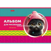 Альбом для рисования А4 40л "ЛапУшки в шапочках" на скобе 5 дизайнов 085154 от магазина "Карандаш"