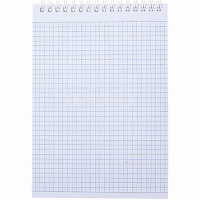 Блокнот А5 80л клетка на спирали, бумвинил металлик золото 80Б5бвВ1гр от магазина "Карандаш"