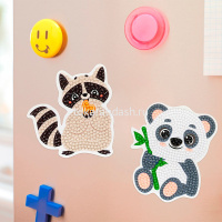 Алмазная мозаика 9х10см "Панда" на магните полная выкладка ALVM-090 от магазина "Карандаш"