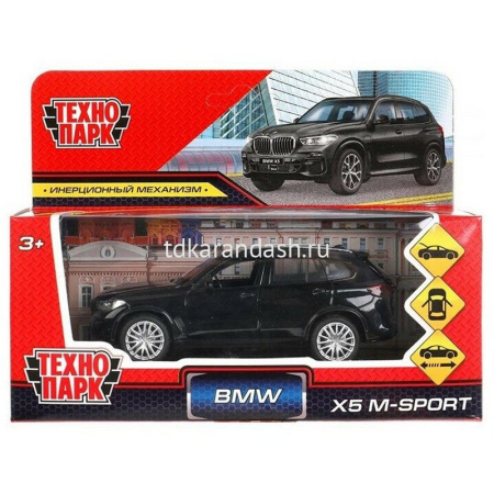 Машина "BMW X5 M-SPORT" черная, инерционная, металл 12см (открывающиеся двери) X5-12-BK