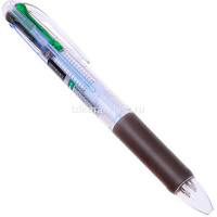 Ручка шариковая 0,7мм, автомат, 4-х цветная, прозрачный корпус BP-669611714-24 от магазина "Карандаш"