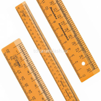 Линейка закройщика 30см пластик, непрозрачная оранжевая флюорисцентная ЛН71 от магазина "Карандаш"