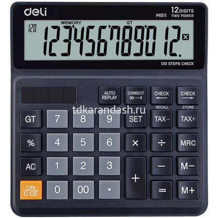 Калькулятор 12 разрядов 139х131х30мм черный EM01120