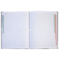 Бизнес-блокнот А5 80л клетка металлик мята, 5-цветный блок тиснение 7БЦ 084776 от магазина "Карандаш"