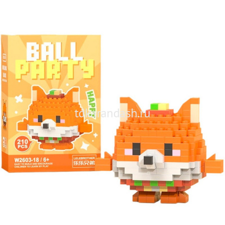 Конструктор 3D "Ball Party" количество деталей 186-218, 8х11х4см пластик, ассорти W2603/11315-24 от магазина "Карандаш"