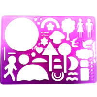 Трафарет 2шт разные фигуры, пластик Y7380-18 от магазина "Карандаш"