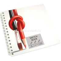Скетчбук 19,5х19,5см 80л 100г/м2 "Рисуй!" евроспираль 7БЦ матовая ламинация ТС805077 от магазина "Карандаш"