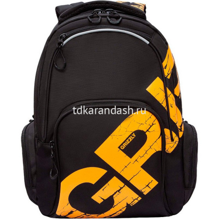 Рюкзак 32х42х22см, 1100гр, 2 отделения, 4 кармана, черный/темно-желтый RU-423-14/10 от магазина "Карандаш"