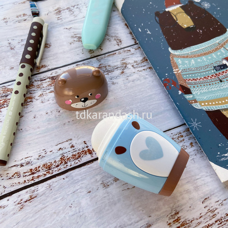 Точилка 1 отв. "Зверушки" с контейнером и ластиком, пластик, 4 вида 35-0021 от магазина "Карандаш"