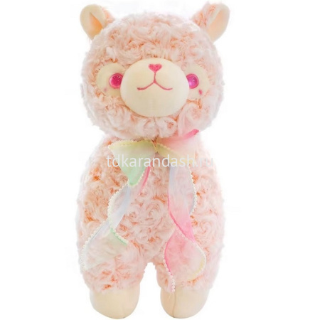 Альпака с бантиком 40см 3 цвета FM6600 от магазина "Карандаш"