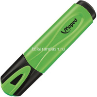 Маркер текстовыделитель "Fluo Pep's" зеленый, клиновидный наконечник, толщина линии 1-5мм 742533 от магазина "Карандаш"