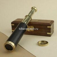 Подзорная труба 32см в деревянном боксе, дерево/металл/кожа/стекло TN-24-3165 от магазина "Карандаш"