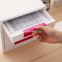 Бокс для документов "Rio" 27,7x34,4x25,9см, 5 выдвижных ящиков, белый/малиновый EZ01043 от магазина "Карандаш"