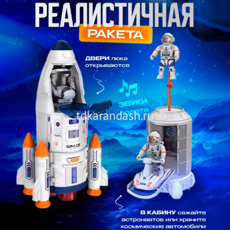 Набор "Космос" пластик 10 предметов 43х34см, пластик (свет, звук, пар) H202A/11052-24 от магазина "Карандаш"