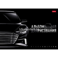 Альбом для рисования А4 48л "Black Edition" на скобе, пластиковая обложка, 5 дизайнов 087323 от магазина "Карандаш"