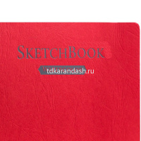 Скетчбук 16х16см 25л 200г/м2 "Fin" акварельная бумага, на спирали,на резинке,твердая обложка,красный от магазина "Карандаш"