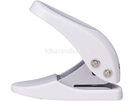 Дырокол 10л 1-отв, d-6мм, пластик, белый E0111 от магазина "Карандаш"