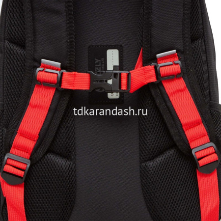Рюкзак 28х39х17см 943гр, 2 отделения, 3 кармана, с сумкой для обуви, черный/красный RB-458-1/2 от магазина "Карандаш"