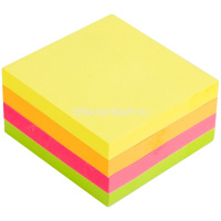 Клейкая бумага 76х76мм 400л 4 цвета неон для заметок EA03003 от магазина "Карандаш"