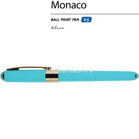 Ручка шариковая "Monaco" 0,5мм синяя, небесно-голубой корпус 20-0125/10 от магазина "Карандаш"