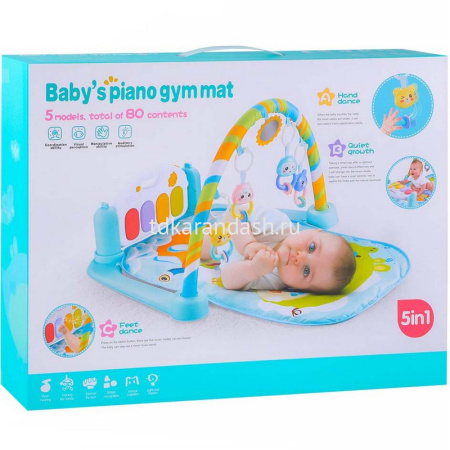 Коврик развивающий 47х36х9см голубой, текстиль/пластик (свет, звук) JB0333577 от магазина "Карандаш"
