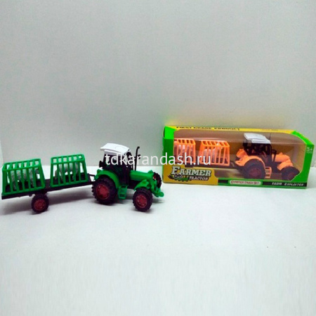 Трактор с прицепом и животными 27х7х7,5см пластик LT113518 от магазина "Карандаш"