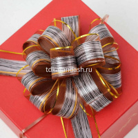 Бант - шар 5см диаметр 13см с рисунком коричневый Y7013-18 от магазина "Карандаш"