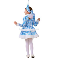 Карн.костюм Снегурочка узорная р.32 рост 128см (жакет, юбка, головной убор) 1515-1-128-64 от магазина "Карандаш"