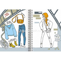 Блокнот А6 32л "Модный стиль. Создай свой образ. Прогулка" на гребне, с наклейками 076419 от магазина "Карандаш"