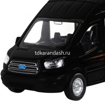 Машина "Ford Transit" черная, инерционная, металл 17,5см (свет, звук, откр.двери) JB1251272 от магазина "Карандаш"