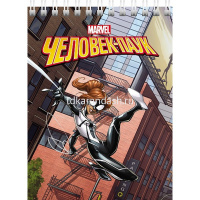 Блокнот А6 40л "Человек-паук" клетка на спирали УФ-лак 6 дизайнов 057170 от магазина "Карандаш"