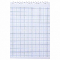 Блокнот А5 80л клетка на спирали, бумвинил металлик фиолетовый 80Б5бвВ1гр от магазина "Карандаш"