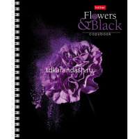 Тетрадь А5 96л клетка "Flower on black" на спирали 4 дизайна 96Т5В1гр/057378 от магазина "Карандаш"