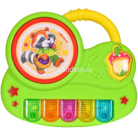 Пианино с огоньками "Крошка Енот" (песни, звуки, игры) 4680019283531 от магазина "Карандаш"